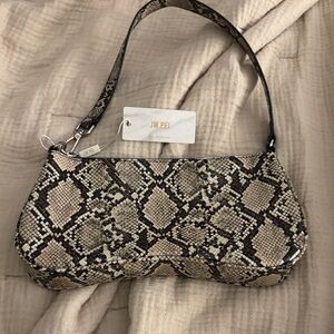 NWT JW PEI Black and Cream Snake Pattern Shoulder Bag